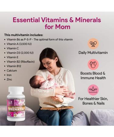 Nutri Supreme Ultimate Prenatal Vitamins 90 Veggie Capsules. 1 000 mcg Folate One Per Day Pregnancy Multivitamin with over 20 Essential Vitamins Mom and Baby Health Kosher 90 Day Supply - Buy Online on GoSupps.com