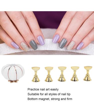 Nail Tip Stand Ceramic Pumpkin Shaped Nail Display Stand Nail Practice Stand for Home DIY and Salon Magnetic Nail Tip Holder Stand Set for Nail Beauty Salon(white) - Buy Online on GoSupps.com