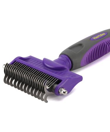 Pet Dematting Tool By Hertzko - for Dogs and Cats - Removes Loose Undercoat, Mats and Tangled Hair- Great Grooming Comb Tool for Brushing, Dematting and Deshedding. (Purple)