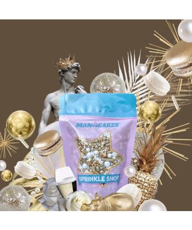 Manvscakes Sprinkles- Edible Cake and Cupcake Sprinkles with Assorted Shapes and Sizes for Parties  Metallic Sprinkle Mix for Cookies  Ice Cream  Cake and Cupcake Decorating  4 oz (Gold and Silver) - Buy Online on GoSupps.com