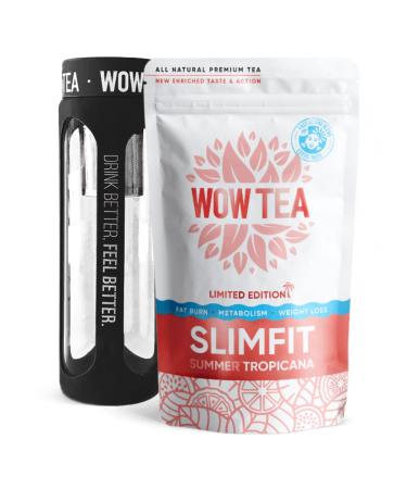 ATOP LLC WOW TEA Summer SlimFit Tea and Tea Bottle with Black strainer