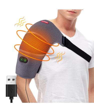 Comfheat Electric heating pillow with massage for shoulder pain relief 3 gears heat & massage levels USB heated shoulder wrap with vibration massage