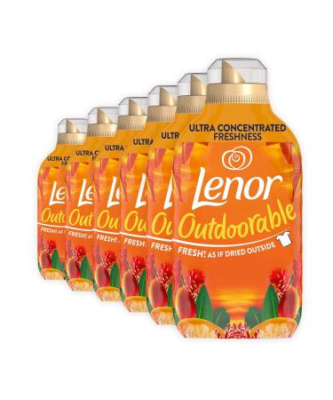 Lenor Outdoorable Fabric Conditioner 210 Washes 2.94L (490 ml x 6) Tropical Sunset Ultra Concentrated Outside Freshness Even When Drying Inside