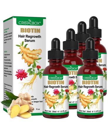 5 PACK Ginger Oil for Hair Growth Hair Growth Serum Biotin Hair Growth Oil Hair Growth Ginger Serum for Men and Women Hair Growth Treatment Hair Loss Treatment Promotes Thicker Growth Hair