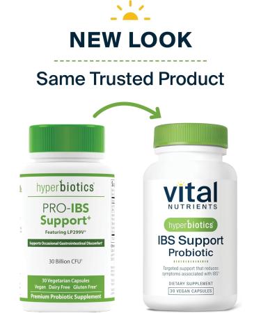 Hyperbiotics Vital Nutrients IBS Probiotic | Reduce Symptoms of IBS* | Clinically Studied Vegan probiotic for IBS Relief from Bloating Gas Diarrhea & Abdominal Discomfort* | 30 Capsules - Buy Online on GoSupps.com