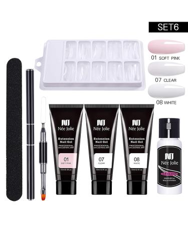 Premium Nail Gel Extension Set - DIY Acrylic Poly-Gel for Perfect Home Nail Art | Quick Building Kit with Double Slide & Scraper - Buy Online on GoSupps.com