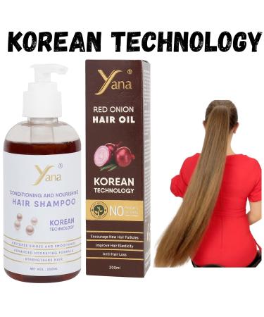 Yana Red Onion Hair Oil & 2-in-1 Shampoo Conditioner - Nourish & Strengthen Your Hair | International Shipping - Buy Online on GoSupps.com