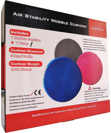 Blue 34cm Air Stability Wobble Cushion with Pump - Balance Disc for Sensory Wiggle Seat - Buy Online on GoSupps.com