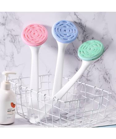 DNC Silicone Bath Body Brush - Back Scrubber for Shower Exfoliating with Long Handle - Light Pink - Buy Online on GoSupps.com