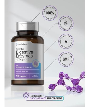 Horb ach Essential Digestive Enzymes | 100 Capsules | Enzyme Blend for Men & Women | Non-GMO & Gluten Free Supplement - Buy Online on GoSupps.com