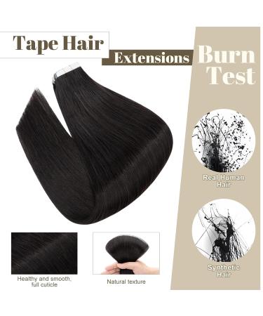 SEGO TAPE Extensions - 100% Remy Human Hair Natural Black 30cm 10 Bricks 20g Adhesive Tape 7A Quality - Buy Online on GoSupps.com