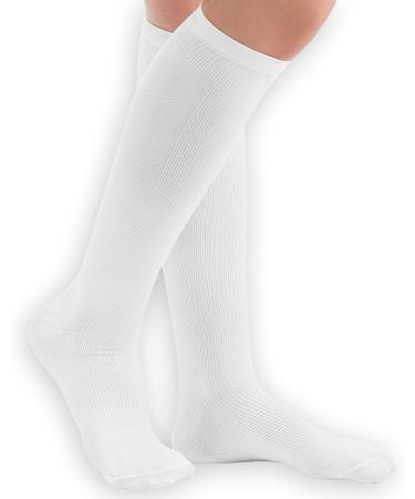 Shop Women's Compression Trouser Socks - Firm 20-30 mmHg White Small - Made in USA | Collections Etc - Buy Online on GoSupps.com