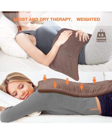 1.5lb Weighted Electric Heating Pad for Back Pain Relief - 12 x 24, 3 Heat Settings, Auto-Off - Buy Online on GoSupps.com