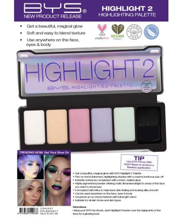 BYS Highlight 2 Makeup Palette | Contour Brush & Mirror | Shop Internationally - Buy Online on GoSupps.com