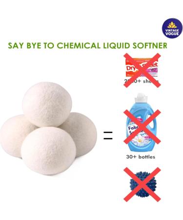 Buy XL Wool Dryer Balls 4-Pack - 100% Chemical-Free New Zealand Fabric Softener | Award-Winning Natural Laundry Balls | Add Essential Oils for Freshness - Buy Online on GoSupps.com