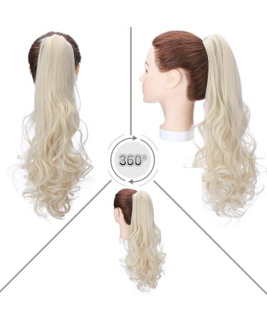 Premium 18 Clip-In Ponytail Extension - Bleached Blonde Heat Resistant Hair Braid for a Natural Look - Buy Online on GoSupps.com