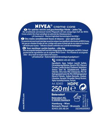 Nivea Cream Care Soap 250 ml - Gentle Liquid Hand Soap Pack of 5 | Original Nivea Fragrance & Creamy Foam for Soft Skin - Buy Online on GoSupps.com