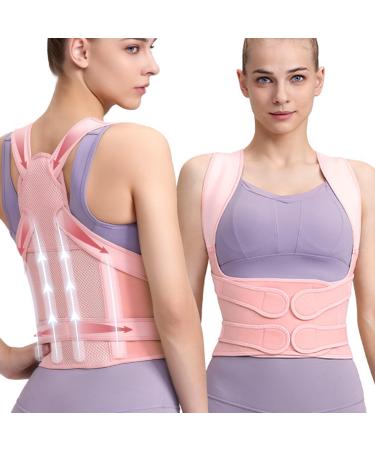 Back Brace and Posture Corrector for Women and Men Back Straightener Posture Corrector Scoliosis and Hunchback Correction Back Pain Spine Adjustable Corrector(Pink M Waist 26-34 inch)