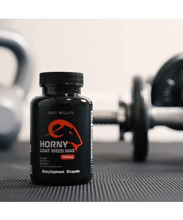 Premium Horny Goat Weed 1560mg - Natural Energy & Performance Support for Men & Women - Maximum Strength with Maca, Tongkat Ali, Saw Palmetto, Panax Ginseng - 90 Capsules - Buy Online on GoSupps.com