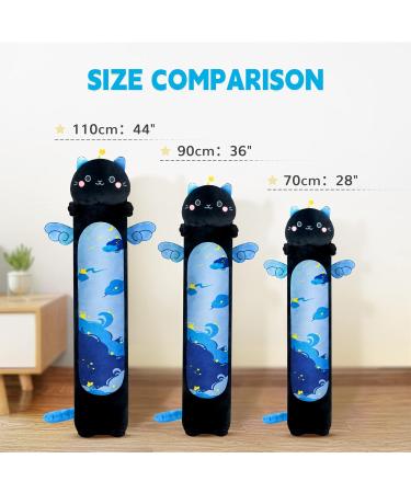 Mewaii 36in Long Cat Plush Pillow - Soft Stuffed Animal Toy for Kids (Black) - Blue Star Cat Design - Buy Online on GoSupps.com