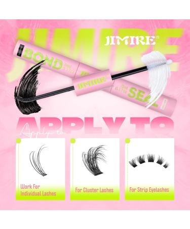 JIMIRE 2-in-1 Eyelash Glue Bond & Seal - 72 Hour Long Lasting Waterproof Cluster Lash Glue for Eyelash Extensions - Buy Online on GoSupps.com