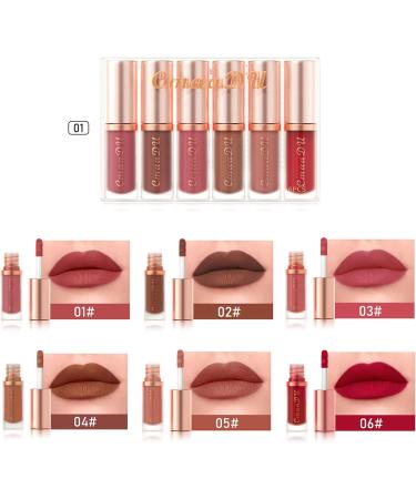  SOMGKINE Lipstick Set 24 Hour Last Matte Liquid Nude Waterproof and Non-stick Lipstick (02) - Buy Online on GoSupps.com
