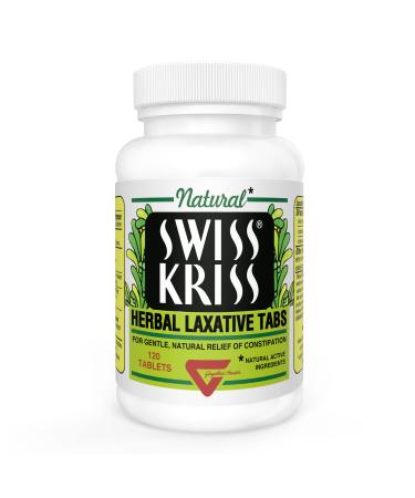 Swiss Kriss Herbal Laxative Tablets, Gentle & Natural Laxatives for Constipation Relief for Adults & Children Over Age 6, Works in 6-12 Hours, Senna Laxative, 120 Tablets Total
