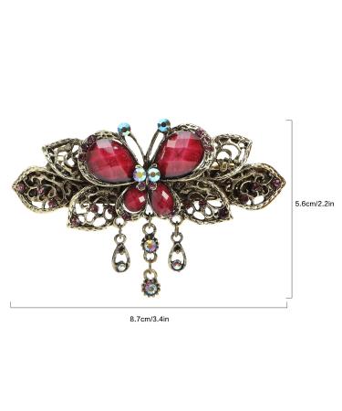 Vintage Butterfly Hair Clips - 2 Piece Rhinestone Set for Women & Girls | Green & Purple Retro Hair Accessories - Buy Online on GoSupps.com