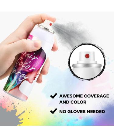Gray Hair Spray Color ONE-TIME USE Colors for Crazy Hair Day Temporary Hair Dye Spray for Christmas Party - 1-Day Washable 100ML - Buy Online on GoSupps.com
