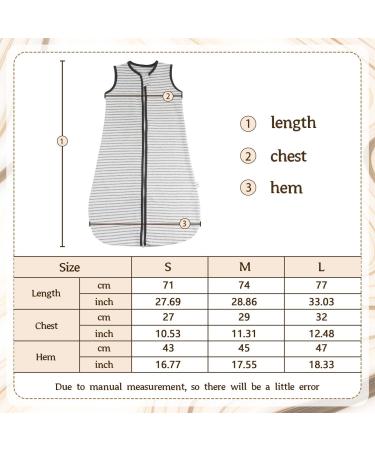 ZIGJOY 100% Cotton Baby Sleep Bag | Sleeveless Wearable Blanket 1.0 Tog Sleeping Sack | 2-Way Zipper | Newborn 8-12 Mon Stripe-2 | 9-12 Months - Buy Online on GoSupps.com