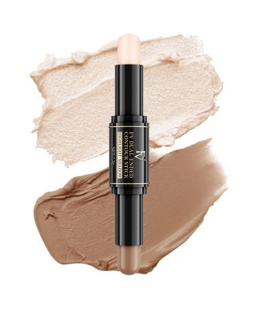 FV Highlighter Makeup, 2-in-1 Bronzer Stick for Highlighting & Contouring, Waterproof Non-Sticky Makeup Pen, Contour Stick Makeup for Light/Medium Skin Tones, 0.26oz (7.5g) 02 Light/Meidum - Buy Online on GoSupps.com