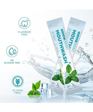Dincherbel Travel Mouthwash Packets (60 Count) - Alcohol & Fluoride Free Natural Mint Mouth Wash - TSA Approved Individual Packets - Portable Leak-Proof Sachets for Bad Breath Gum Health & Dry Mouth - Buy Online on GoSupps.com