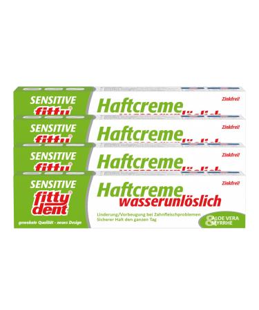 Fittydent sensitive adhesive cream glue instead of just liable- a whole day for full and partial dentures with the care effect of aloe vera and myrrh 40 g - Buy Online on GoSupps.com