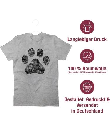 Shirtracer Men's T-Shirt - High Five Dog Paw Design | Perfect Gift for Dog Owners - Grey Mottled L - Buy Online on GoSupps.com