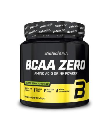 Biotechusa BCAA Zero - Essential amino acid powder |6g BCAA with Instant L-Leucin |Vegan |Sugar -free lactose -free gluten -free 360 g apple