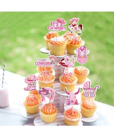 Keaziu 36PCS A little Cowboy is On The Way Cupcake Toppers Cowboy Riding HorseShoe Cowgirl Hats Western Theme Happy Birthday Baby Shower Party Cake Decorations Supplies Pink 3 Pink 2024 - Buy Online on GoSupps.com
