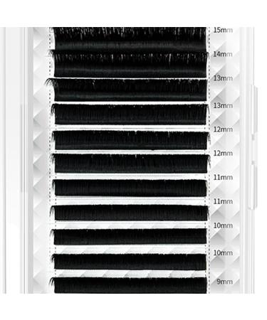 Volume Auto Fan False Eyelashes | Nanometer PBT Material | 12 Rows | Black for All Skill Levels | 0.03D | 0.3-0.6in Mix | Perfect for Beauty Salons - Buy Online on GoSupps.com