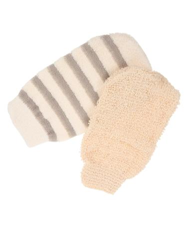 FRCOLOR 2pcs Linen Braided Shower Gloves Exfoliating Mitt for Body Bath Mittens Exfoliating Mitts Body Scrub Mitt Scrubbing Glove Shower Mittens Exfoliating Bath Mitt Shower Massage Mitt