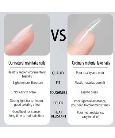 240pcs Short Almond Shaped Nail Tips Clear Soft Gel Full Coverage Extension Kit | 12 Sizes | Nail Salon & Home DIY - Buy Online on GoSupps.com