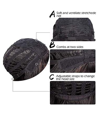Battnot Short Black Bobo Wig - Brazilian Full Synthetic Hair Heat-Resistant Natural Wave (35cm) - Buy Online on GoSupps.com