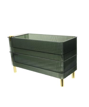 DOITOOL Box Fridge Egg Organizer Plastic Stand Drawers Plastic Egg Rack The Pet Tray Refrigerator re-usable Green 26.5X16X10CM