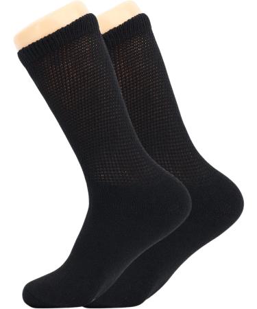 American Made Black Diabetic Crew Socks 3 Pairs 9-11 | Full Cushioned Sole for Men and Women - Buy Online on GoSupps.com