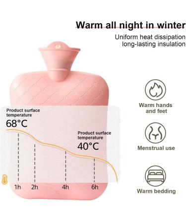 Yuqilin 1L Pink Hot Water Bottle with Plush Cover | Children's Heat Bottle for Menstrual Relief & Joint Pain - Buy Online on GoSupps.com