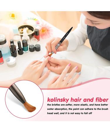 3 Pieces Oval Crimped Kolinsky Acrylic Nail Brush Set - Metal Handle Nail Art Brushes for Acrylic Manicure - Various Sizes Included - Buy Online on GoSupps.com