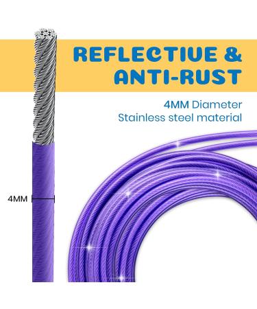 Barporary 3m Dog Cable Runner - Durable Stainless Steel for Large Dogs up to 120lbs | Lockable Hooks & Violet Design - Buy Online on GoSupps.com