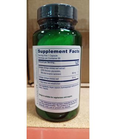 Vitanica Ginkgo Biloba Extract Supports Circulation and Cognitive Health Standardized to 24% Flavone Glycosides 6% Terpene Lactones Vegan Non-GMO Gluten Free 90 Capsules (Ginkgo Pro Logo) - Buy Online on GoSupps.com