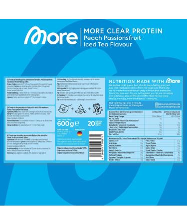 MORE NUTRITION Clear Whey Peach Passionfruit Ice Tea 2x600g - Buy Now for International Shipping! - Buy Online on GoSupps.com
