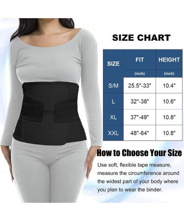 Postpartum Belly Band & Abdominal Binder | Compression Wrap Recovery Support Belt (Size L, Waistline 32-38) - Black - Buy Online on GoSupps.com