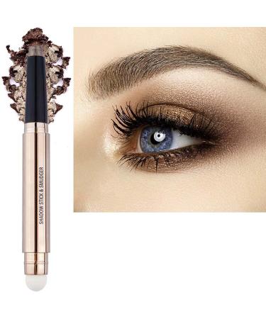 SAUBZEAN Eyeshadow Stick Makeup with Soft Smudger Natural Matte Cream Crayon Waterproof Hypoallergenic Long Lasting Eye Shadow Cocoa Brown Shimmer 07