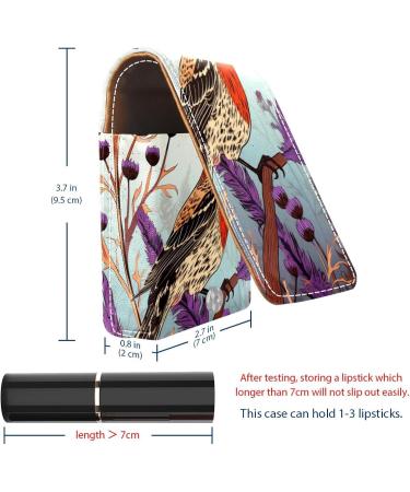 Buy Travel Lipstick Organizer Case - Portable Makeup Bag with Mirror - Bird Purple Flower Design - Buy Online on GoSupps.com